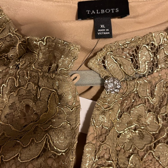 Talbots gold lace top, XL, NWT - Picture 11 of 12